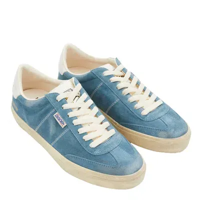 Golden Goose Soul-star Suede Sneaker In Smoke Blue/milky