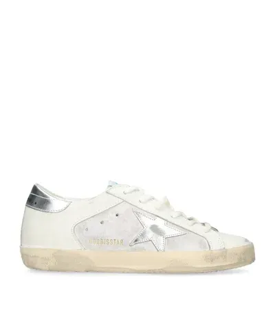 Golden Goose Suede Superstar Sneakers In White