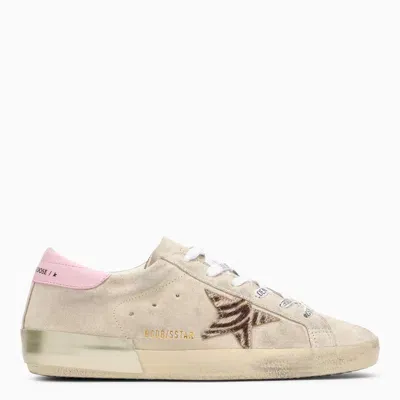 Golden Goose Super-star Distressed Suede Sneakers In Neutrals