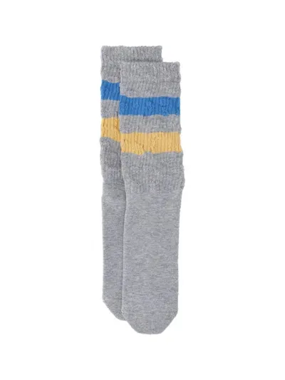 Golden Goose Two-tone Stripe Detail Socks In Gray