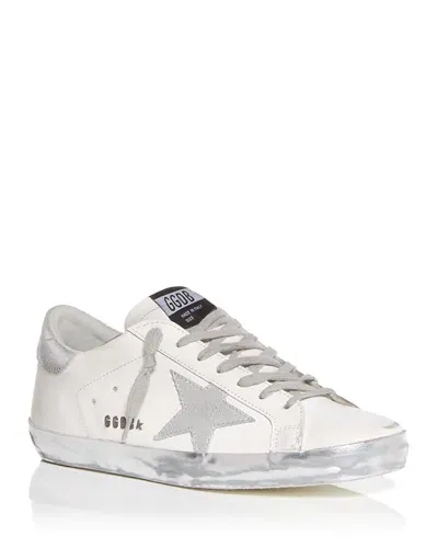 Golden Goose Super-star Sneakers In White/silver