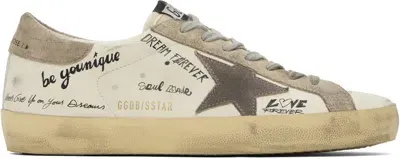 Golden Goose White & Taupe Super-star Classic Sneakers In White/taupe/cinder