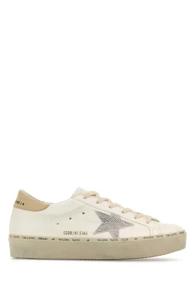 Golden Goose White Hi Star Leather Sneakers