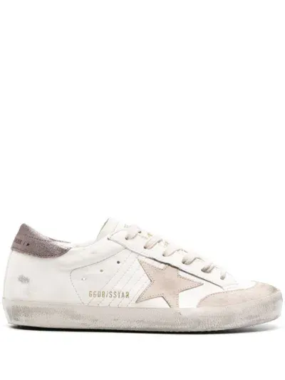 Golden Goose Super-star Leather Sneakers In White