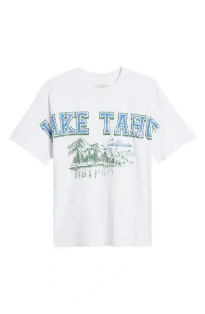 Golden Hour Lake Tahoe Boyfriend T-shirt In Washed Bright White