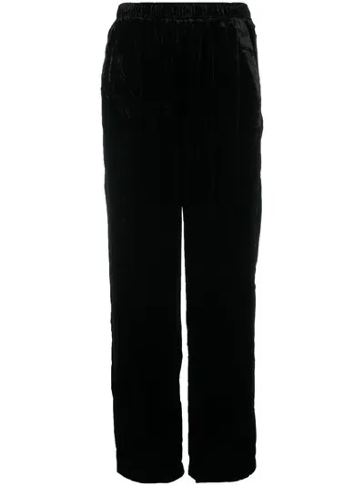 Goldhawk Velvet Wide-leg Trousers In Black