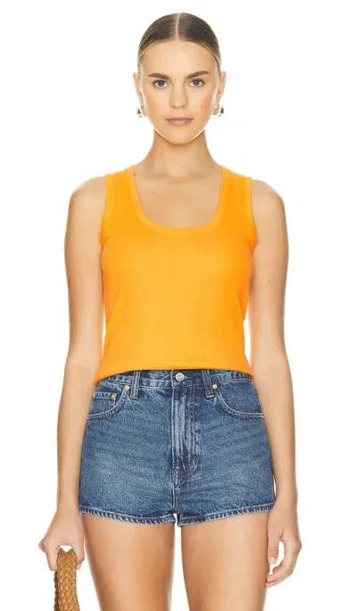 Goldie Cotton Rib Crop Tank In Orange