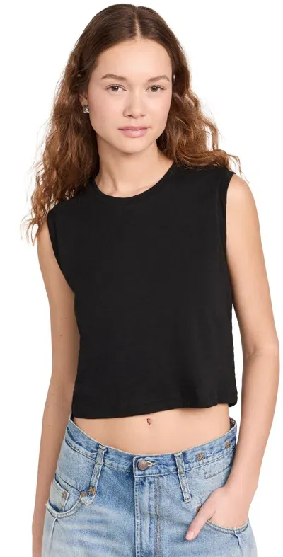 Goldie Sleeveless Crop Tee Black