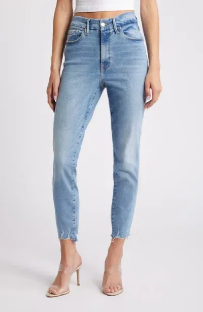 Good American Always Fit Good Legs Chew Hem Crop Jeans In Indigo652