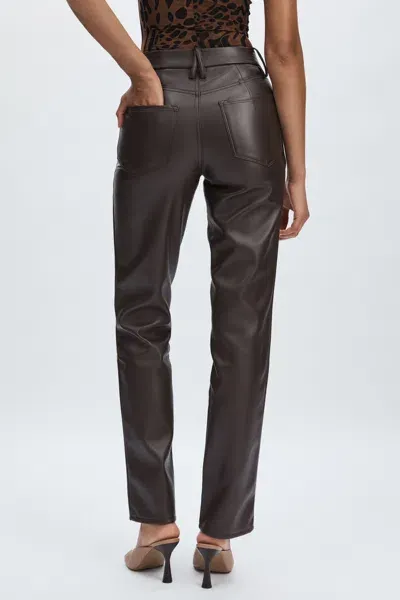 Good American Black/brown  Faux-leather Straight-leg Trousers