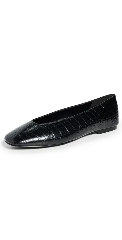 Good American Croc Ballet Flats Black