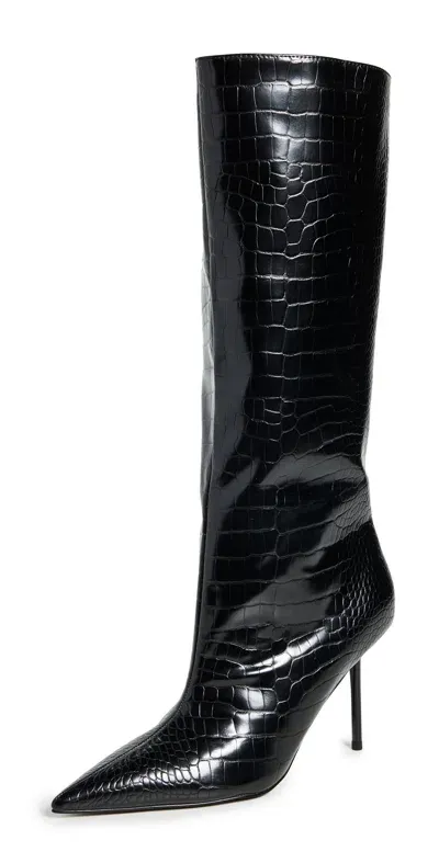 Good American Croc Boots Black In Black001