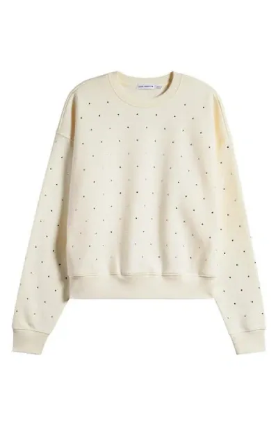 Good American Crystal Embellished Sweatshirt In Cloud White001