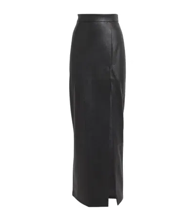 Good American Faux Leather Maxi Skirt In Black001