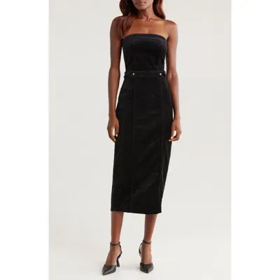 Good American Fit For Success Strapless Velvet Dress In Black001