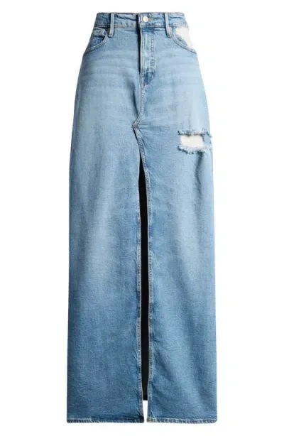 Good American Good Ease Denim Midi Skirt In Indigo733