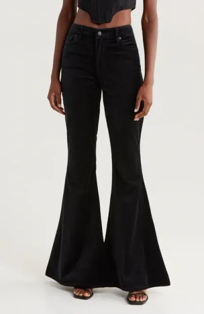 Good American Good Waist Super Flare Velvet Pants In Black001