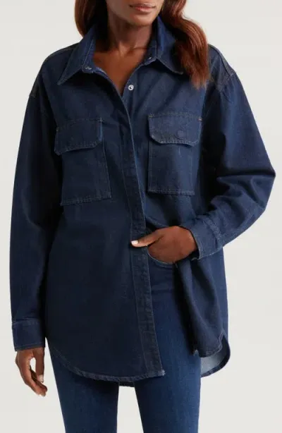 Good American Oversize Denim Shirt In Indigo716