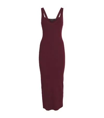 Good American Rib-knit Midi Dress In Red