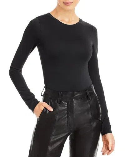 Good American Scuba Crewneck Bodysuit In Black