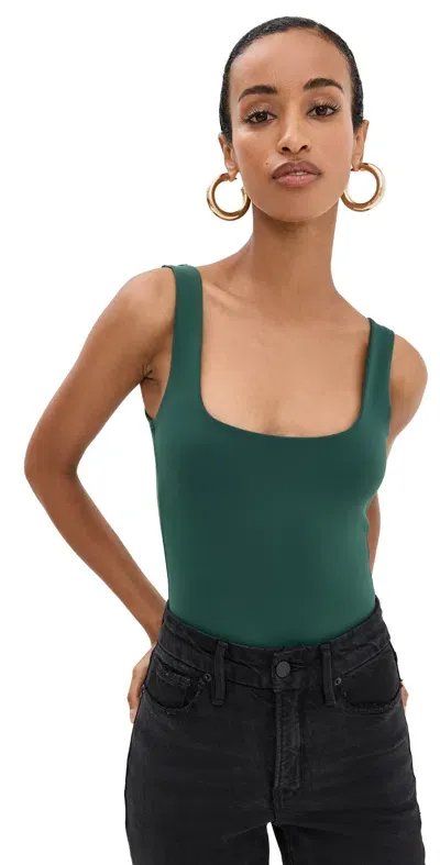 Good American Scuba Modern Tank Thong Bodysuit Pine Green003