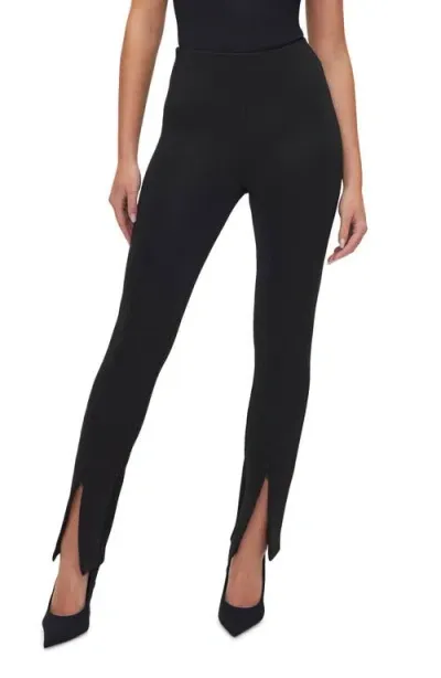 Good American Sculpt Slim Fit Pull-on Pants In Black001