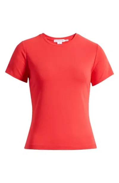 Good American Stretch Cotton Baby Tee In Grenadine