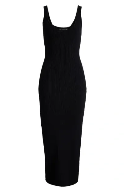 Good American Virgo Sleeveless Rib Sweater Dress In Black001