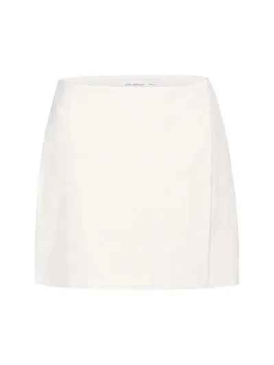 Good American Women's Cotton-blend Mini Wrap Skirt In Cloud White