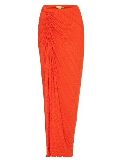 Good American Women's Plissé Maxi Sarong Skirt In Roma