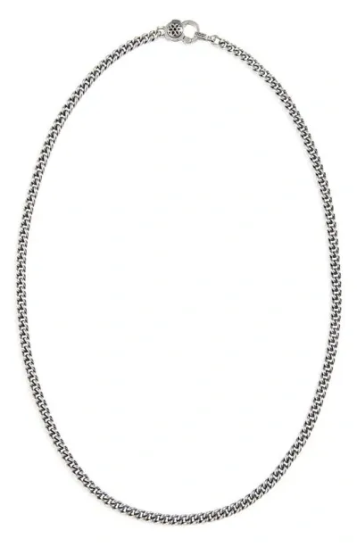 Good Art Hlywd Ruby Rosette 4a Curb Chain Necklace In Sterling Sliver