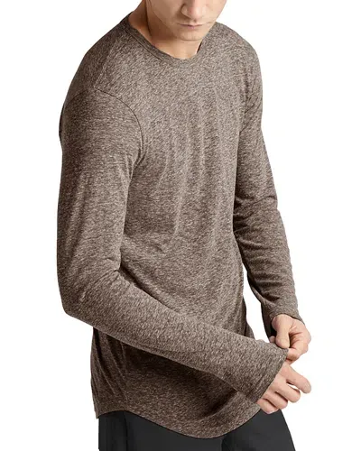 Goodlife Slim Fit Heathered Long Sleeve Tee In Espresso