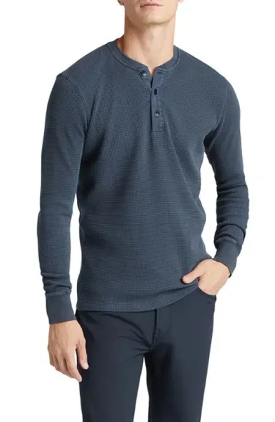 Goodlife Waffle Stitch Thermal Henley In Midnight