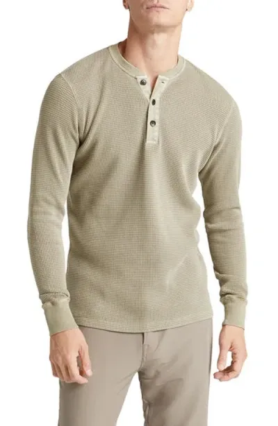 Goodlife Waffle Stitch Thermal Henley In Timber