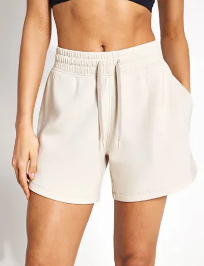 Goodmove Relaxed High Waisted Shorts In White