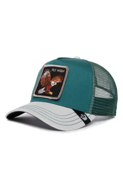 Goorin Bros . Eagle Fan Embroidered Patch Trucker Hat In Emerald