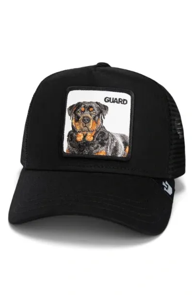 Goorin Bros . The Guard Dog Embroidered Patch Trucker Hat In Black