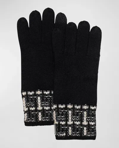 Gorski Select Cashmere Knit Gloves In Black Black