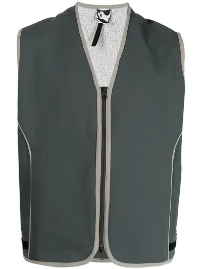 Gr10k Sleeveless Zip-up Gilet In Green