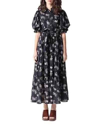 Gracia Flower Print Dress In Black