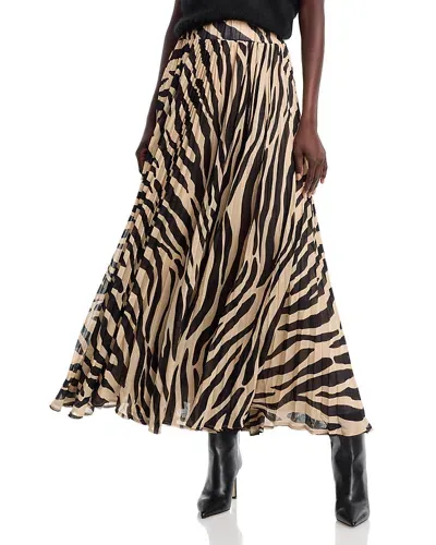 Gracia Zebra Print Maxi Skirt In Black