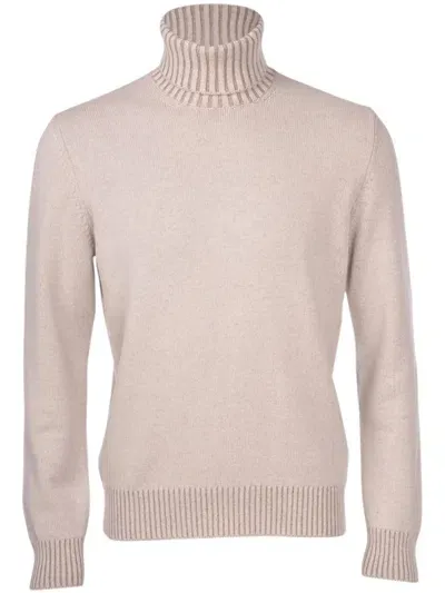 Gran Sasso Man Turtleneck Camel Size 36 Virgin Wool In Beige