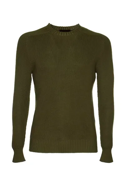 Gran Sasso Rib Knit Sweater In Green