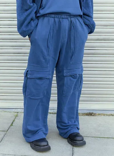 Greg Ross Cargo Track Pants In Blue