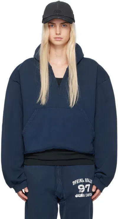 Greg Ross Ssense Exclusive Navy V-neck Hoodie