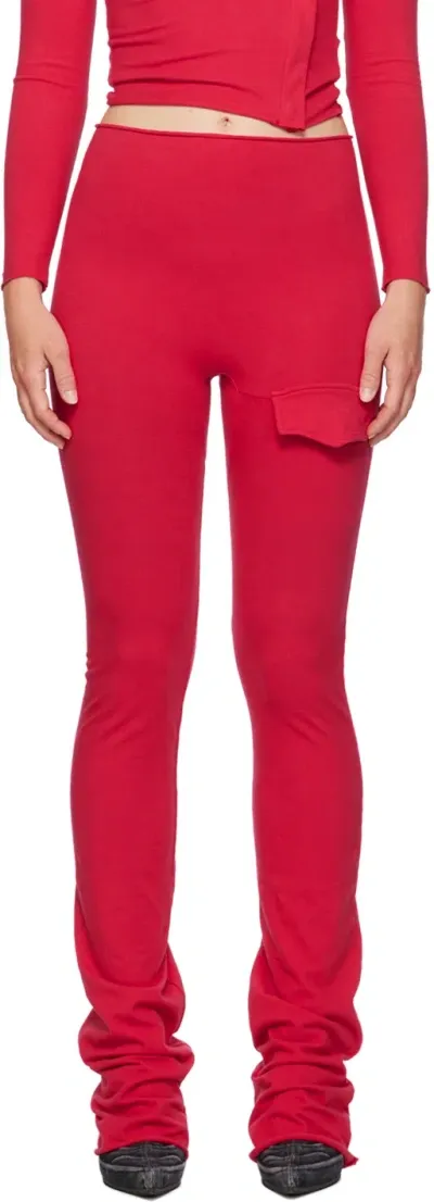 Greg Ross Ssense Exclusive Red Flap Pocket Leggings