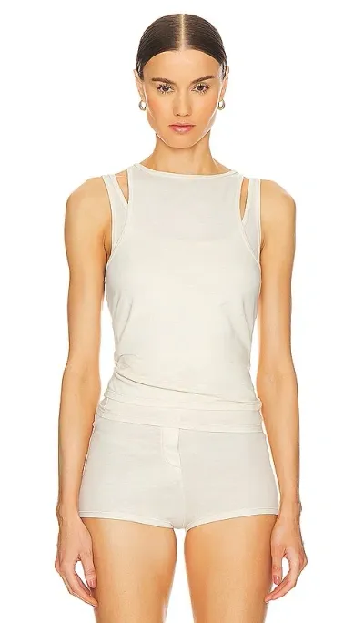 Grlfrnd Layering Jersey Tank Set In Birch Beige