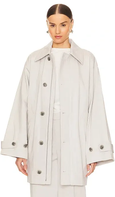 Grlfrnd Oversized Car Coat In Stone Grey