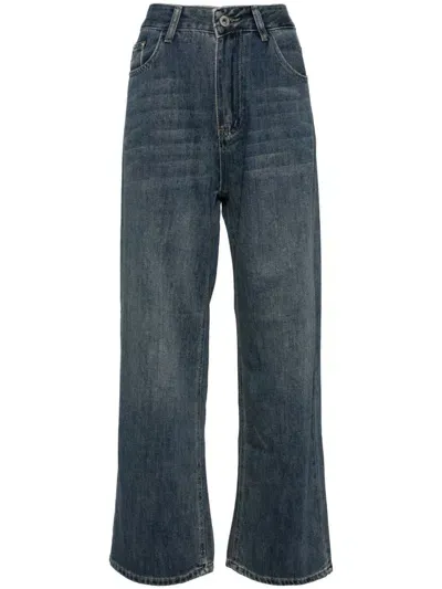 Ground Zero Fringed-edge Jeans In 蓝色