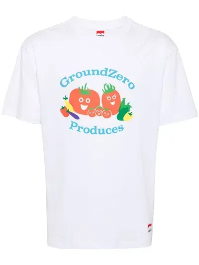 Ground Zero T-shirt Mit Grafischem Print In Weiss